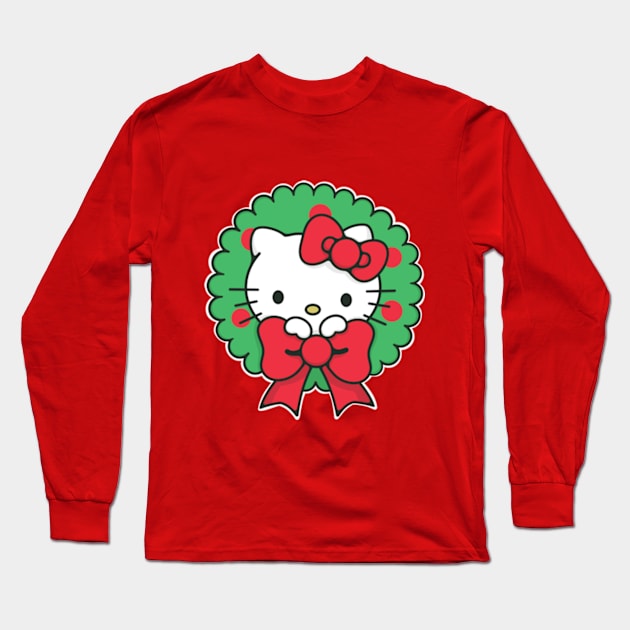 Holiday Cat Long Sleeve T-Shirt by TASCHE